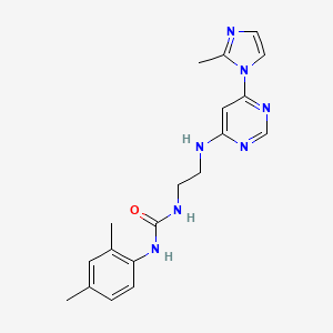 molecular formula C19H23N7O B5418975 N-(2,4-dimethylphenyl)-N'-(2-{[6-(2-methyl-1H-imidazol-1-yl)-4-pyrimidinyl]amino}ethyl)urea 