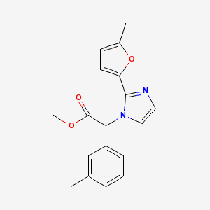 molecular formula C18H18N2O3 B5419055 methyl [2-(5-methyl-2-furyl)-1H-imidazol-1-yl](3-methylphenyl)acetate 