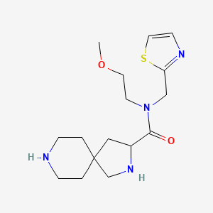 molecular formula C16H26N4O2S B5419124 N-(2-methoxyethyl)-N-(1,3-thiazol-2-ylmethyl)-2,8-diazaspiro[4.5]decane-3-carboxamide dihydrochloride 