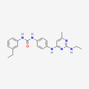 molecular formula C22H26N6O B5419133 N-(4-{[2-(ethylamino)-6-methyl-4-pyrimidinyl]amino}phenyl)-N'-(3-ethylphenyl)urea 