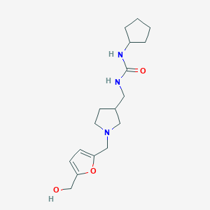 molecular formula C17H27N3O3 B5419175 N-cyclopentyl-N'-[(1-{[5-(hydroxymethyl)-2-furyl]methyl}pyrrolidin-3-yl)methyl]urea 