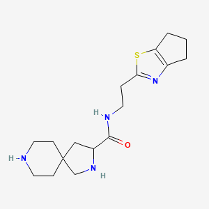molecular formula C17H26N4OS B5419214 N-[2-(5,6-dihydro-4H-cyclopenta[d][1,3]thiazol-2-yl)ethyl]-2,8-diazaspiro[4.5]decane-3-carboxamide dihydrochloride 