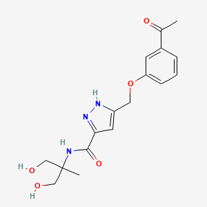 molecular formula C17H21N3O5 B5419348 5-[(3-acetylphenoxy)methyl]-N-[2-hydroxy-1-(hydroxymethyl)-1-methylethyl]-1H-pyrazole-3-carboxamide 