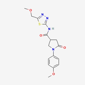 molecular formula C16H18N4O4S B5419395 N-[5-(methoxymethyl)-1,3,4-thiadiazol-2-yl]-1-(4-methoxyphenyl)-5-oxopyrrolidine-3-carboxamide 