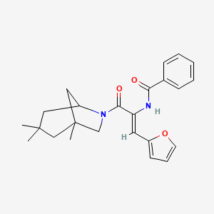 molecular formula C24H28N2O3 B5419475 N~1~-{(Z)-2-(2-FURYL)-1-[(1,3,3-TRIMETHYL-6-AZABICYCLO[3.2.1]OCT-6-YL)CARBONYL]-1-ETHENYL}BENZAMIDE 