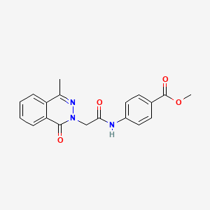 molecular formula C19H17N3O4 B5419642 methyl 4-({2-[4-methyl-1-oxo-2(1H)-phthalazinyl]acetyl}amino)benzoate 