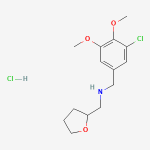 molecular formula C14H21Cl2NO3 B5419723 N-[(3-chloro-4,5-dimethoxyphenyl)methyl]-1-(oxolan-2-yl)methanamine;hydrochloride 