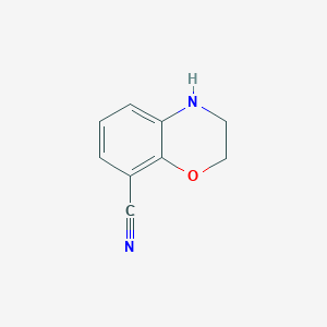 molecular formula C9H8N2O B054198 3,4-Dihydro-2H-benzo[1,4]oxazine-8-carbonitrile CAS No. 115661-89-7