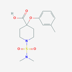 molecular formula C15H22N2O5S B5419876 1-[(dimethylamino)sulfonyl]-4-(3-methylphenoxy)piperidine-4-carboxylic acid 