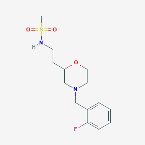 molecular formula C14H21FN2O3S B5419882 N-{2-[4-(2-fluorobenzyl)morpholin-2-yl]ethyl}methanesulfonamide 
