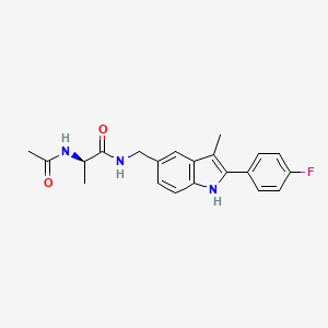 molecular formula C21H22FN3O2 B5419932 (2R)-2-(acetylamino)-N-{[2-(4-fluorophenyl)-3-methyl-1H-indol-5-yl]methyl}propanamide 