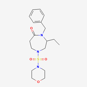 molecular formula C18H27N3O4S B5419941 4-benzyl-3-ethyl-1-(morpholin-4-ylsulfonyl)-1,4-diazepan-5-one 