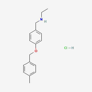 molecular formula C17H22ClNO B5419974 N-[[4-[(4-methylphenyl)methoxy]phenyl]methyl]ethanamine;hydrochloride 