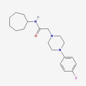 molecular formula C19H28FN3O B5420037 N-cycloheptyl-2-[4-(4-fluorophenyl)piperazin-1-yl]acetamide 