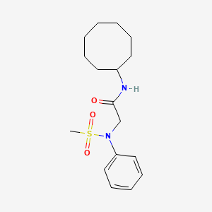 molecular formula C17H26N2O3S B5420048 N~1~-cyclooctyl-N~2~-(methylsulfonyl)-N~2~-phenylglycinamide 