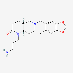 molecular formula C20H29N3O3 B5420066 rel-(4aS,8aR)-1-(3-aminopropyl)-6-[(6-methyl-1,3-benzodioxol-5-yl)methyl]octahydro-1,6-naphthyridin-2(1H)-one dihydrochloride 