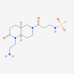 molecular formula C14H26N4O4S B5420090 N-{3-[rel-(4aS,8aR)-1-(2-aminoethyl)-2-oxooctahydro-1,6-naphthyridin-6(2H)-yl]-3-oxopropyl}methanesulfonamide hydrochloride 
