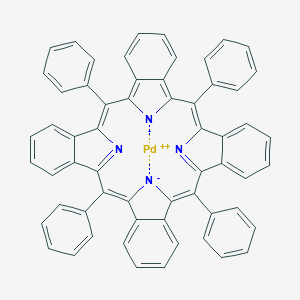 molecular formula C60H36N4Pd B054201 palladium(2+);2,11,20,29-tetraphenyl-37,39-diaza-38,40-diazanidanonacyclo[28.6.1.13,10.112,19.121,28.04,9.013,18.022,27.031,36]tetraconta-1(37),2,4,6,8,10,12(39),13,15,17,19,21,23,25,27,29,31,33,35-nonadecaene CAS No. 119654-64-7