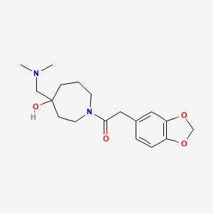 molecular formula C18H26N2O4 B5420106 1-(1,3-benzodioxol-5-ylacetyl)-4-[(dimethylamino)methyl]-4-azepanol 