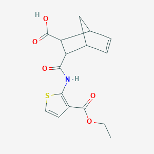 molecular formula C16H17NO5S B5420131 3-{[3-(Ethoxycarbonyl)thiophen-2-yl]carbamoyl}bicyclo[2.2.1]hept-5-ene-2-carboxylic acid 