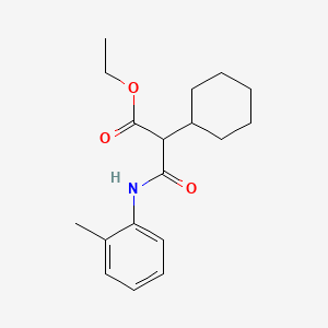 molecular formula C18H25NO3 B5420346 ethyl 2-cyclohexyl-3-[(2-methylphenyl)amino]-3-oxopropanoate 