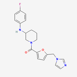 molecular formula C20H21FN4O2 B5420359 N-(4-fluorophenyl)-1-[5-(1H-imidazol-1-ylmethyl)-2-furoyl]-3-piperidinamine 