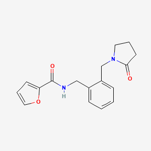 molecular formula C17H18N2O3 B5420381 N-{2-[(2-oxopyrrolidin-1-yl)methyl]benzyl}-2-furamide 