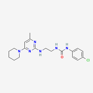 molecular formula C19H25ClN6O B5420435 N-(4-chlorophenyl)-N'-(2-{[4-methyl-6-(1-piperidinyl)-2-pyrimidinyl]amino}ethyl)urea 
