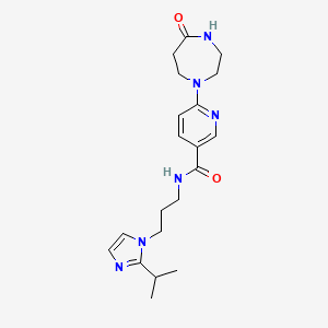 molecular formula C20H28N6O2 B5420514 N-[3-(2-isopropyl-1H-imidazol-1-yl)propyl]-6-(5-oxo-1,4-diazepan-1-yl)nicotinamide 