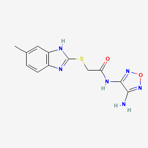 molecular formula C12H12N6O2S B5420548 N-(4-AMINO-1,2,5-OXADIAZOL-3-YL)-2-[(5-METHYL-1H-1,3-BENZODIAZOL-2-YL)SULFANYL]ACETAMIDE 