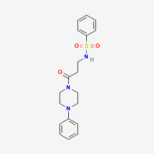 molecular formula C19H23N3O3S B5420581 N-[3-oxo-3-(4-phenylpiperazin-1-yl)propyl]benzenesulfonamide 