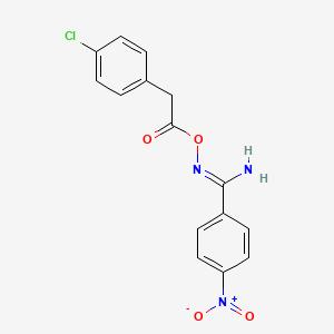 molecular formula C15H12ClN3O4 B5420637 N'-{[(4-chlorophenyl)acetyl]oxy}-4-nitrobenzenecarboximidamide 