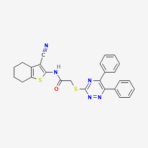 molecular formula C26H21N5OS2 B5420710 N-(3-cyano-4,5,6,7-tetrahydro-1-benzothien-2-yl)-2-[(5,6-diphenyl-1,2,4-triazin-3-yl)thio]acetamide 
