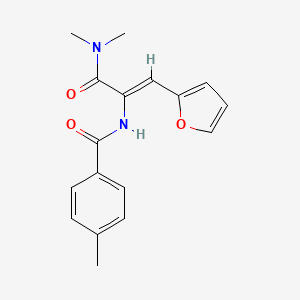 molecular formula C17H18N2O3 B5420721 N-[1-[(dimethylamino)carbonyl]-2-(2-furyl)vinyl]-4-methylbenzamide 