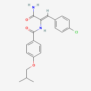 molecular formula C20H21ClN2O3 B5420756 N-[1-(aminocarbonyl)-2-(4-chlorophenyl)vinyl]-4-isobutoxybenzamide 