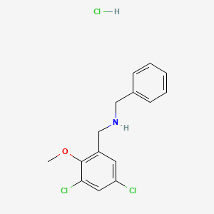 molecular formula C15H16Cl3NO B5420790 N-benzyl-1-(3,5-dichloro-2-methoxyphenyl)methanamine hydrochloride 