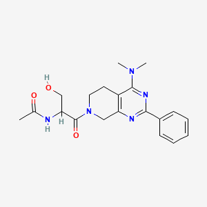 molecular formula C20H25N5O3 B5420806 N-[2-[4-(dimethylamino)-2-phenyl-5,8-dihydropyrido[3,4-d]pyrimidin-7(6H)-yl]-1-(hydroxymethyl)-2-oxoethyl]acetamide 