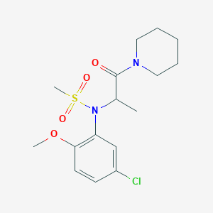molecular formula C16H23ClN2O4S B5420854 N-(5-chloro-2-methoxyphenyl)-N-[1-methyl-2-oxo-2-(1-piperidinyl)ethyl]methanesulfonamide 