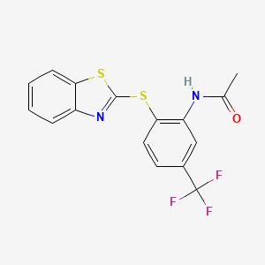 molecular formula C16H11F3N2OS2 B5420861 N-[2-(1,3-Benzothiazol-2-ylsulfanyl)-5-(trifluoromethyl)phenyl]acetamide 