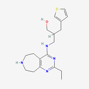 molecular formula C18H26N4OS B5420893 3-[(2-ethyl-6,7,8,9-tetrahydro-5H-pyrimido[4,5-d]azepin-4-yl)amino]-2-(3-thienylmethyl)-1-propanol dihydrochloride 