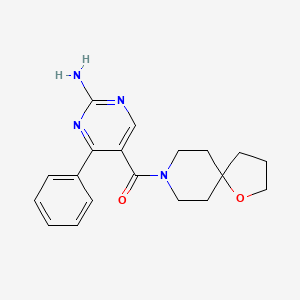 molecular formula C19H22N4O2 B5420914 5-(1-oxa-8-azaspiro[4.5]dec-8-ylcarbonyl)-4-phenyl-2-pyrimidinamine 