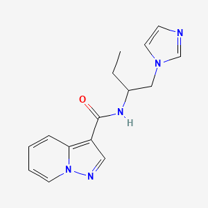 molecular formula C15H17N5O B5420918 N-[1-(1H-imidazol-1-ylmethyl)propyl]pyrazolo[1,5-a]pyridine-3-carboxamide 