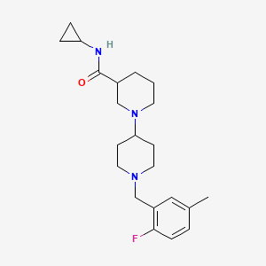 molecular formula C22H32FN3O B5420943 N-cyclopropyl-1'-(2-fluoro-5-methylbenzyl)-1,4'-bipiperidine-3-carboxamide 