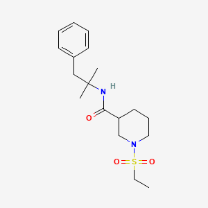 molecular formula C18H28N2O3S B5420948 N-(1,1-dimethyl-2-phenylethyl)-1-(ethylsulfonyl)-3-piperidinecarboxamide 