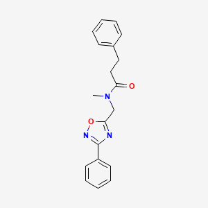 molecular formula C19H19N3O2 B5421026 N-methyl-3-phenyl-N-[(3-phenyl-1,2,4-oxadiazol-5-yl)methyl]propanamide 
