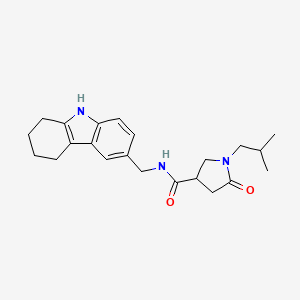 molecular formula C22H29N3O2 B5421030 1-isobutyl-5-oxo-N-(2,3,4,9-tetrahydro-1H-carbazol-6-ylmethyl)pyrrolidine-3-carboxamide 