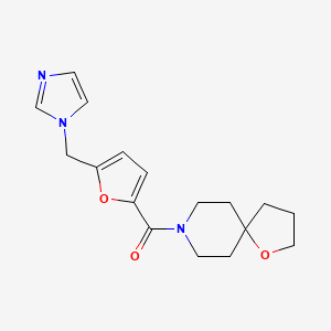 molecular formula C17H21N3O3 B5421046 8-[5-(1H-imidazol-1-ylmethyl)-2-furoyl]-1-oxa-8-azaspiro[4.5]decane 