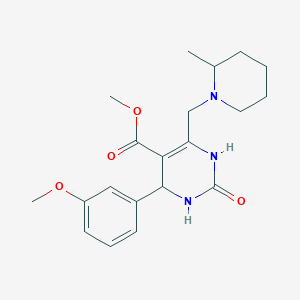 molecular formula C20H27N3O4 B5421079 Methyl 4-(3-methoxyphenyl)-6-[(2-methylpiperidin-1-yl)methyl]-2-oxo-1,2,3,4-tetrahydropyrimidine-5-carboxylate 