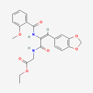 molecular formula C22H22N2O7 B5421098 ethyl 2-[[(E)-3-(1,3-benzodioxol-5-yl)-2-[(2-methoxybenzoyl)amino]prop-2-enoyl]amino]acetate 
