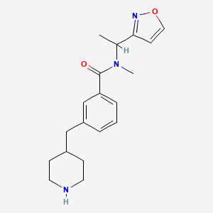 molecular formula C19H25N3O2 B5421145 N-[1-(3-isoxazolyl)ethyl]-N-methyl-3-(4-piperidinylmethyl)benzamide hydrochloride 